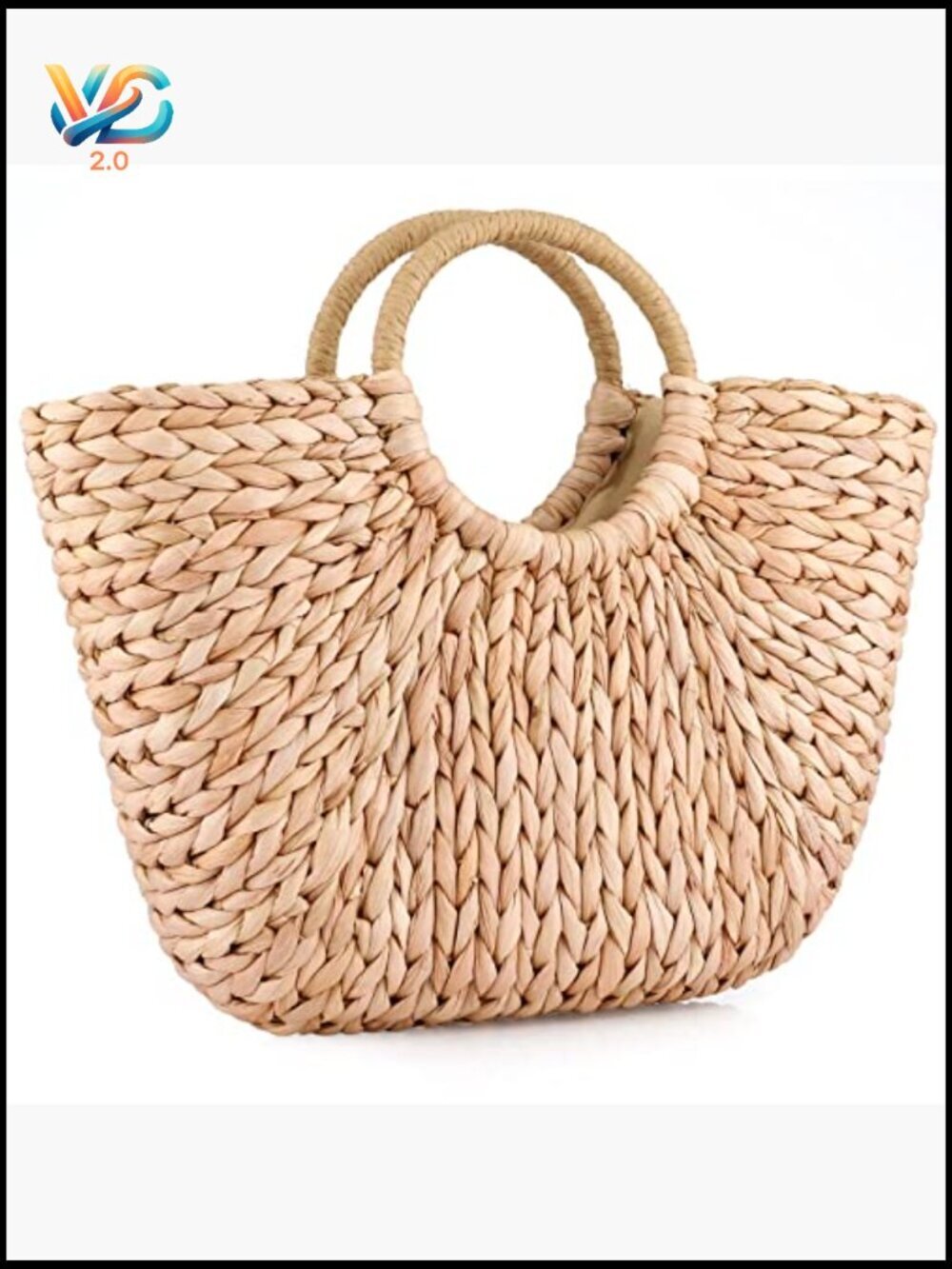 Woven Straw Tote Bag Handmade Summer Beach Handbag Clutch Crossbody - Picture 3 of 7